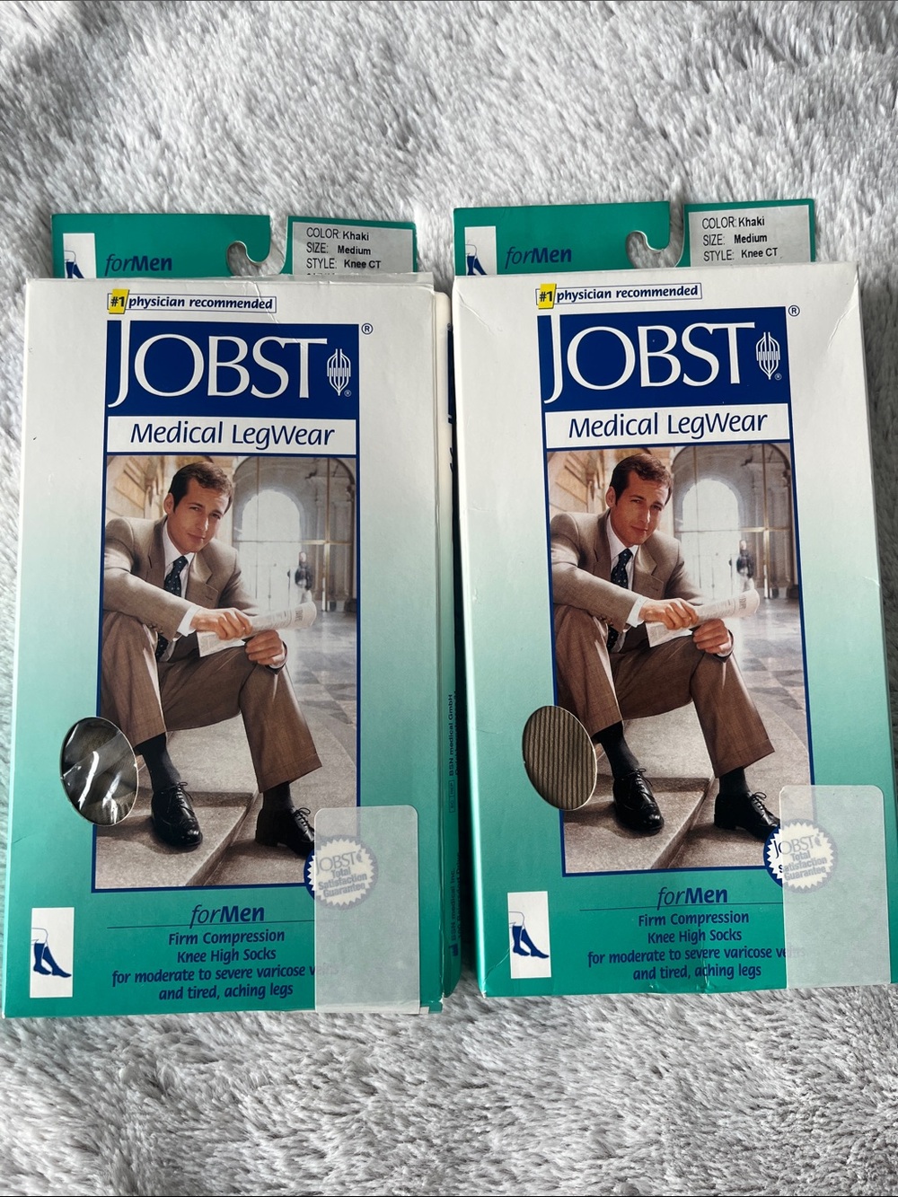 2 Pair JOBST Men’s Medical Compression Knee Highs - Khaki neutral